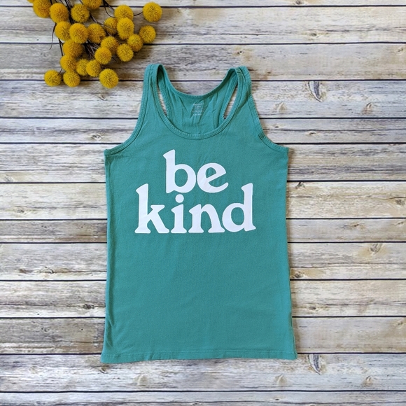 Old Navy Tops - Old Navy Green Be Kind Graphic Tank Top